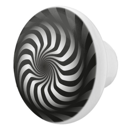 渦巻き旋回の白黒キャビネット引出しノブ セラミックノブ (右)