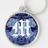 渦巻き旋回を持つモノグラムのヴィンテージライオン キーホルダー (正面)