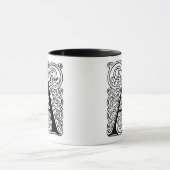 渦巻き旋回を持つモノグラム'A' – マグカップ (中央)