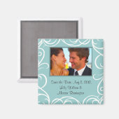 渦巻き旋回(アクア)で日付マグネットを保存 マグネット (正面/裏面)