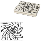 渦巻き星幾何学的パターンのゴム印 ラバースタンプ (押印)