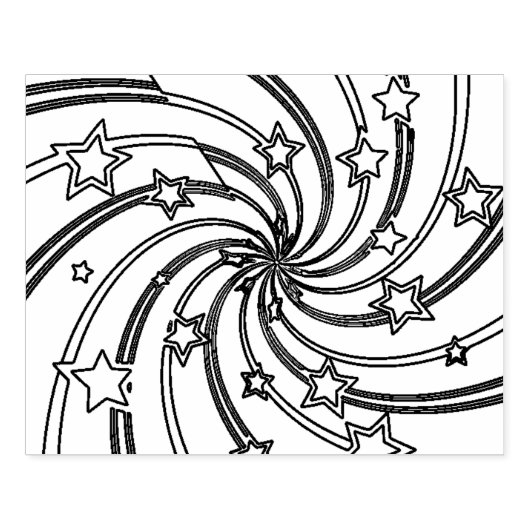 渦巻き星幾何学的パターンのゴム印 ラバースタンプ (インプリント)