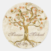 渦巻き木の根の古い結婚と一致するシール ラウンドシール (正面)