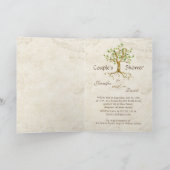 渦巻き木の根古き日焼けカップルシャワー 招待状 (内部)