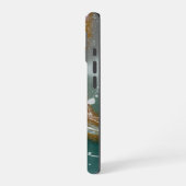 渦巻き模様と流体を持つ抽象芸術の優雅さ iPhone 16ケース (左側面)