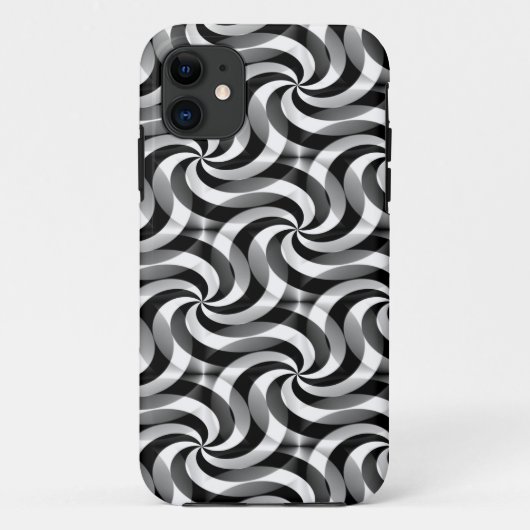 渦巻き模様アート – 白黒 Case-Mate iPhoneケース (裏面)