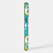 渦巻き模様(ターコイズと黄色) iPhoneケース (右側面)