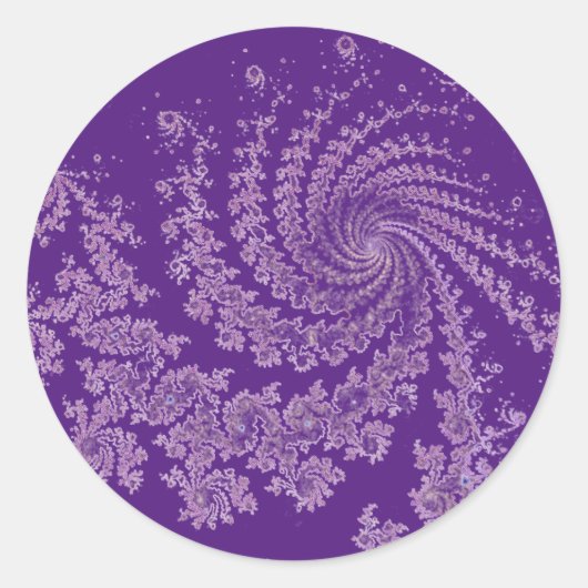 渦巻き模様（紫） ラウンドシール (正面)