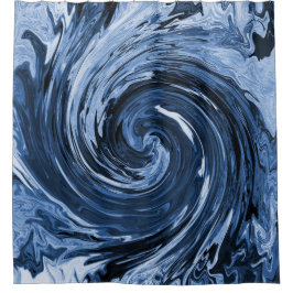 渦巻き波.... シャワーカーテン