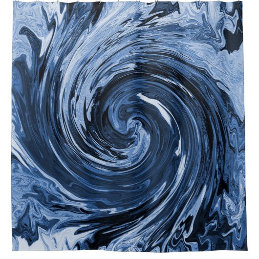 渦巻き波.... シャワーカーテン (正面)