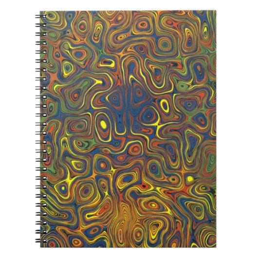 渦巻き熱狂する状ノートブック，抽象デザイン ノートブック (正面)