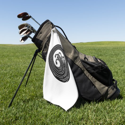 渦巻き状の波輪 ゴルフタオル (グリーン)