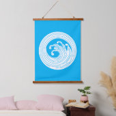 渦巻き状の波輪 吊り下げ型タペストリー (寝室)