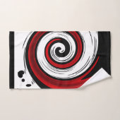 渦巻き状の液体モダン円の黒い赤い白 バスタオルセット (ハンドタオル)