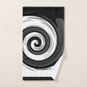 渦巻き状の液体モダン円の黒い赤い白 バスタオルセット (ハンドタオル)