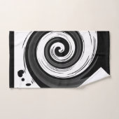 渦巻き状の液体モダン円の黒い赤い白 バスタオルセット (ハンドタオル)