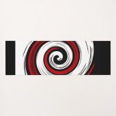 渦巻き状の液体モダン円の黒い赤い白 ヨガマット (裏面(横))