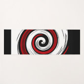 渦巻き状の液体モダン円の黒い赤い白 ヨガマット (正面(横))