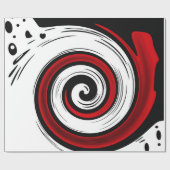 渦巻き状の液体モダン円の黒い赤い白 ラッピングペーパー (フラット)