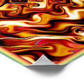 渦巻き状の火災フラクタル ポスター (角)