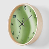 渦巻き状の緑の濃淡の数 壁時計 (傾斜)