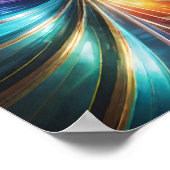 渦巻き状の色の鮮やかリボン ポスター (角)