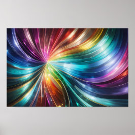 渦巻き状の色の鮮やかリボン ポスター