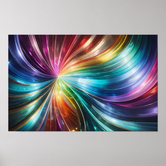 渦巻き状の色の鮮やかリボン ポスター (正面)