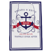 渦巻き状の赤航海のと青のいかり ミディアムペーパーバッグ (正面)