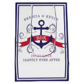 渦巻き状の赤航海のと青のいかり ミディアムペーパーバッグ (裏面)