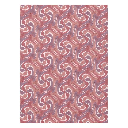 渦巻き状ヘアーズテサレーション柔らかい赤いテーブルクロス8 テーブルクロス (正面)