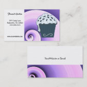 渦巻き紫と青のカップケーキ名刺 名刺 (正面/裏面)