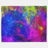 渦巻き絵画糸の数々の色デザイン フリースブランケット (正面(横))