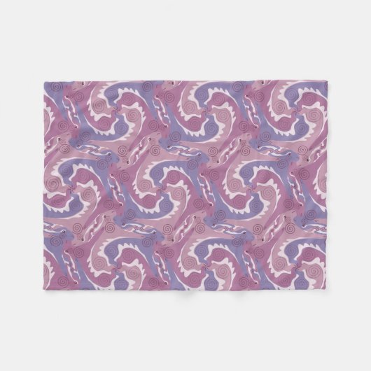 渦巻き羽毛面分割ソフトパープルブランケット5 フリースブランケット (正面(横))