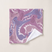 渦巻き羽毛5紫バスルームのタオルのセット バスタオルセット (ウォッシュタオル)