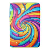 渦巻き色サイケデリック、スパイラカラフルル バスマット (正面縦)