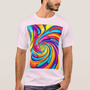 渦巻き色サイケデリック、スパイラカラフルル Tシャツ