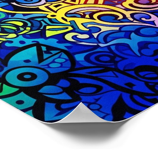 渦巻き色 ポスター (角)