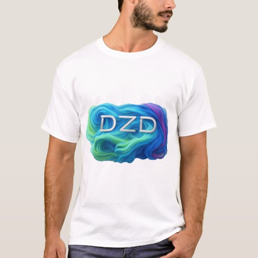渦巻き色DZDロゴ Tシャツ (正面)