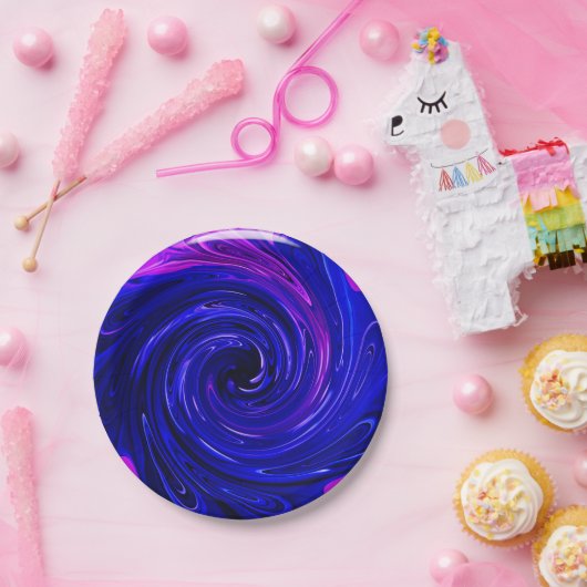 渦巻き花びら、青紙パーティープレート ペーパープレート (パーティー)