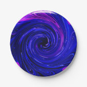 渦巻き花びら、青紙パーティープレート ペーパープレート (正面)