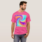 渦巻き虹らせん模様 Tシャツ (正面フル)