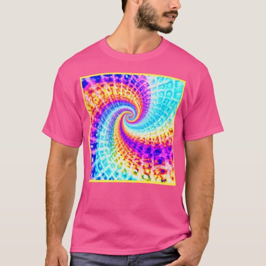 渦巻き虹らせん模様 Tシャツ (正面)