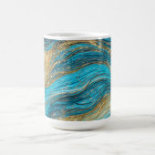 渦巻き金ゴールドとブルーマグカップ コーヒーマグカップ (中央)