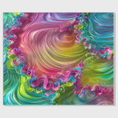 渦巻き、カール、明るい色のゴージャスな波 ラッピングペーパー (フラット)