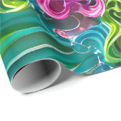 渦巻き、カール、明るい色のゴージャスな波 ラッピングペーパー (ロールコーナー)