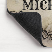 渦巻き、ゴシック様式旧式なヴィンテージがあなたのnamによっては活気づきます マウスパッド (コーナー)