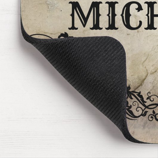 渦巻き、ゴシック様式旧式なヴィンテージがあなたのnamによっては活気づきます マウスパッド (コーナー)