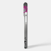 渦巻き、果実ダマスクモノグラムピンク、白い黒 Case-Mate iPhoneケース (裏面 / 左)