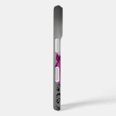 渦巻き、果実ダマスクモノグラムピンク、白い黒 Case-Mate iPhoneケース (裏面 / 右)